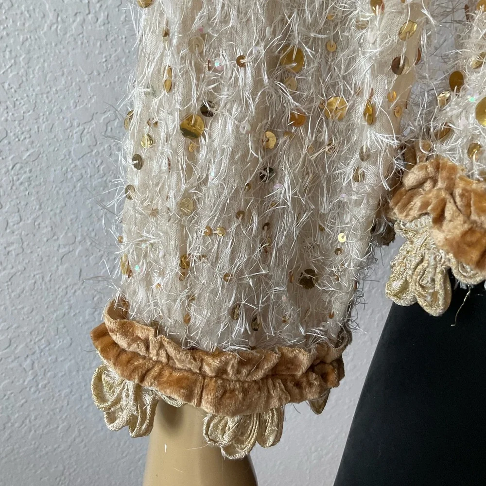 Sequined Cream Women's Blazer Jacket